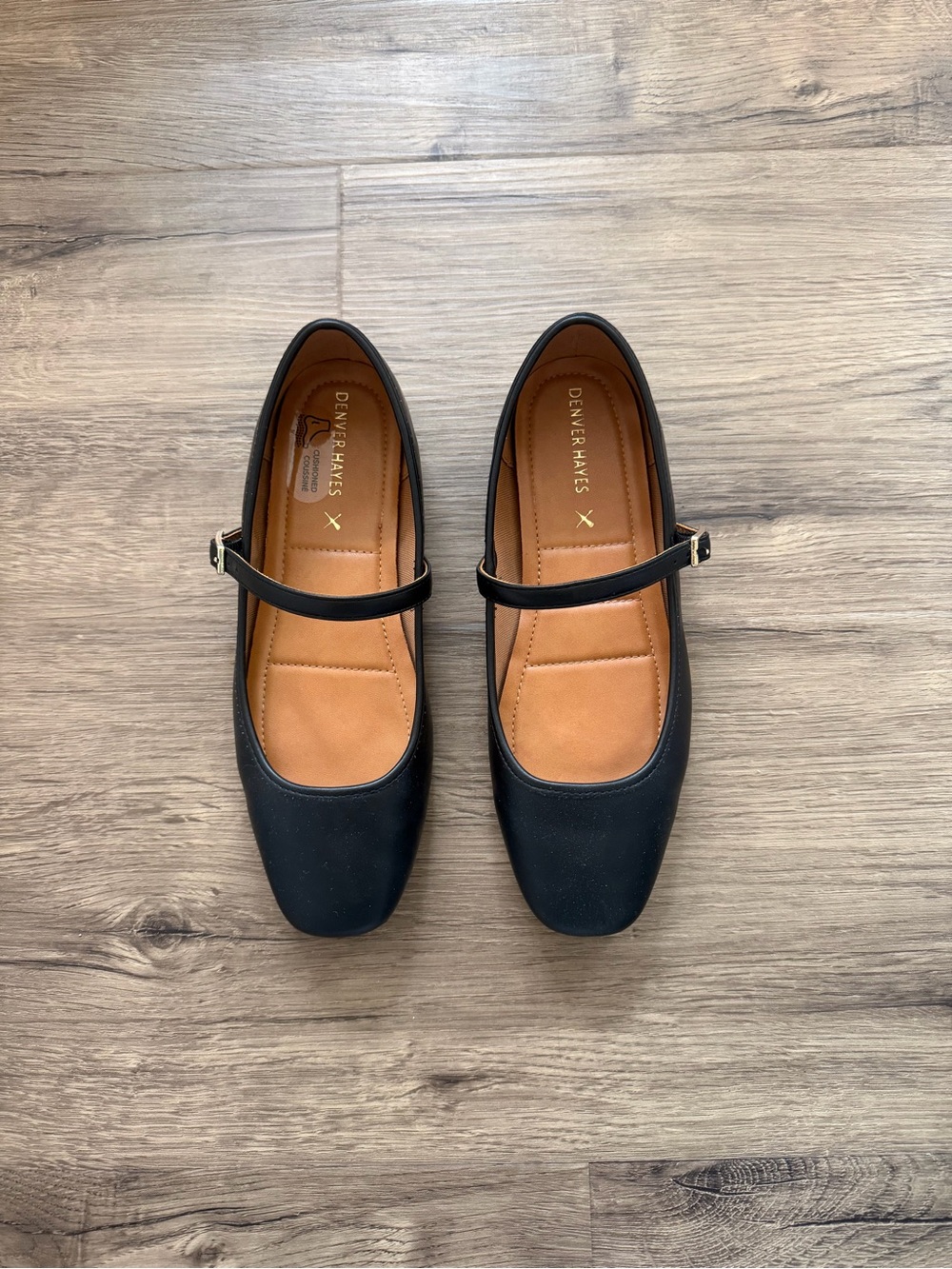 Denver Hayes Black Mary Jane Strap Flats
